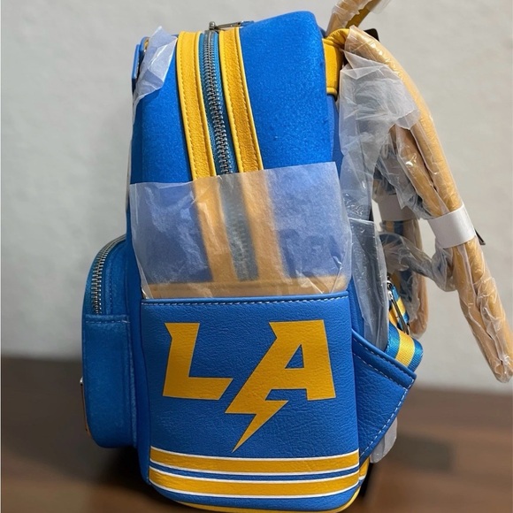 Loungefly X Los Angeles Chargers Mini Backpack LA Bolt Varsity Jacket Style - Picture 5 of 11